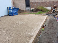 artificial lawn base layer with hardcore