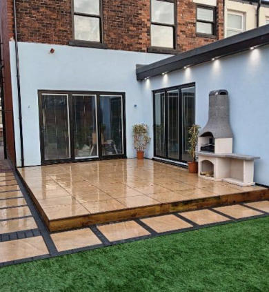 artificial lawn base layer with hardcore